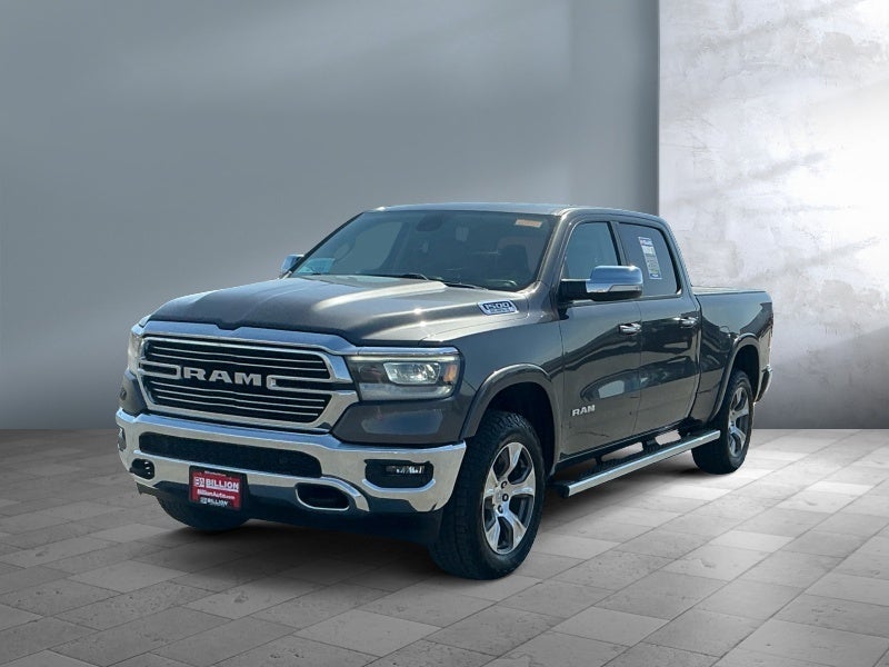 2020 RAM 1500 Laramie in Gray — front three-quarter view