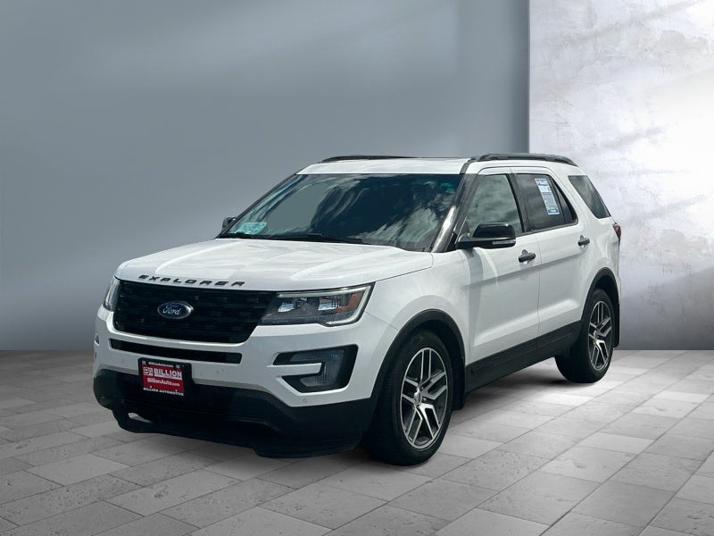 2017 Ford Explorer Sport in White — front three-quarter view