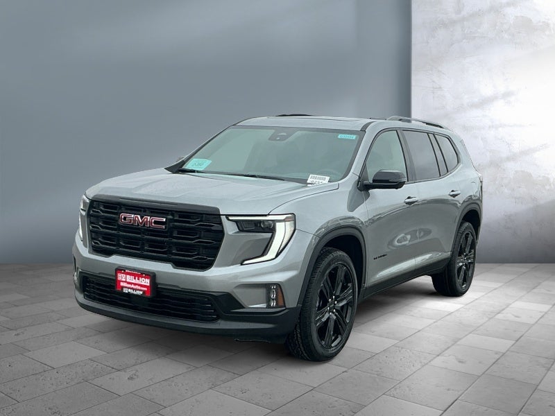 2026 GMC Acadia Elevation in Sterling Metallic — front three-quarter view
