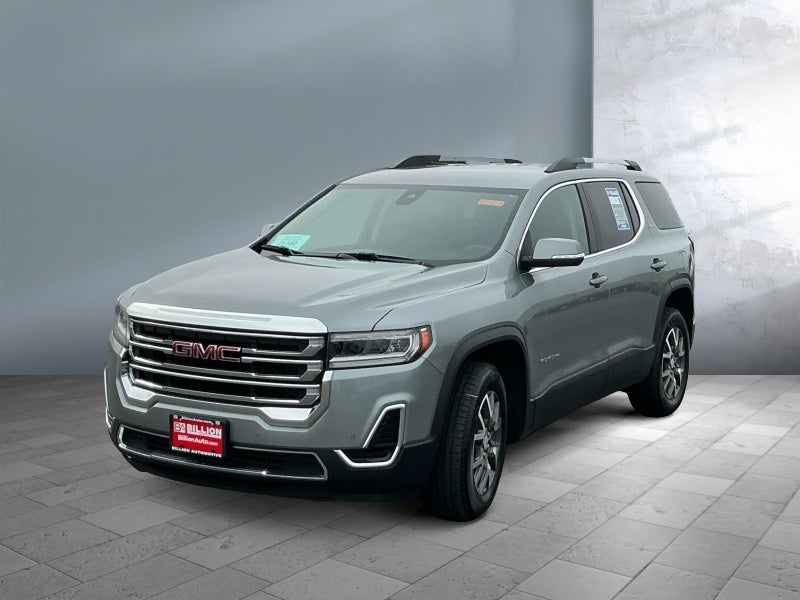 2023 GMC Acadia SLE in Sterling Metallic — front three-quarter view