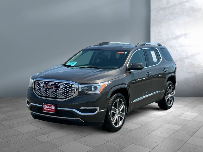 2019 GMC Acadia Denali in Smokey Quartz Metallic — front three-quarter view