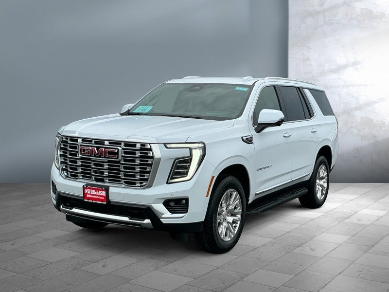 2026 GMC Yukon Denali in Glacier White Tricoat — front three-quarter view