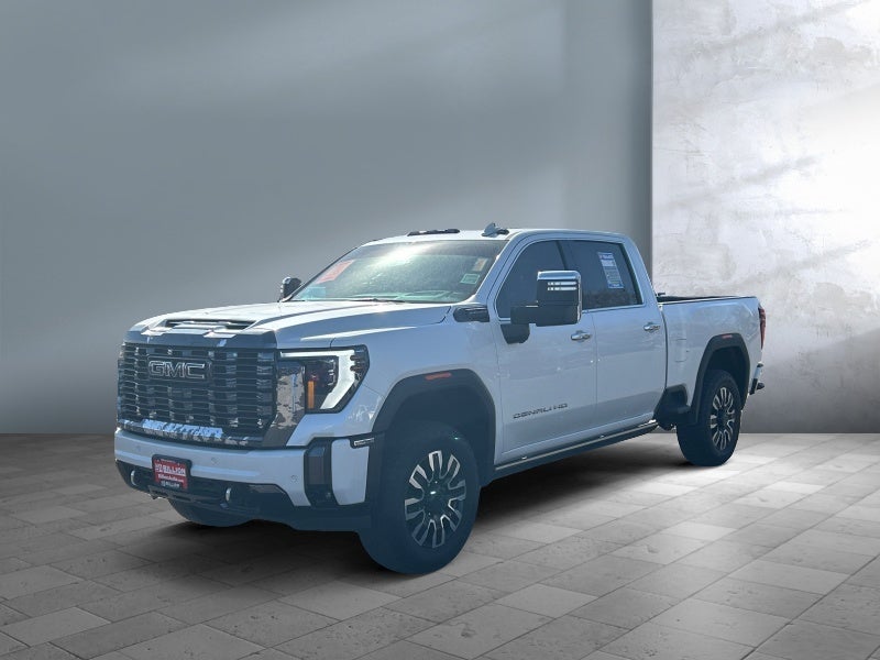 2024 GMC Sierra 2500 HD Denali Ultimate in White Frost Tricoat — front three-quarter view