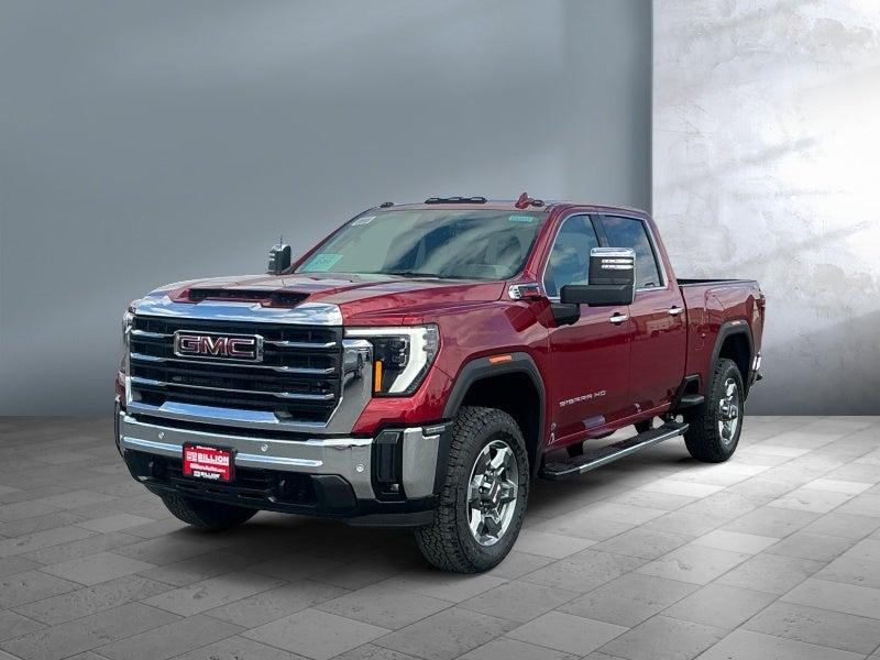 2026 GMC Sierra 2500 HD SLT in Volcanic Red Tintcoat — front three-quarter view