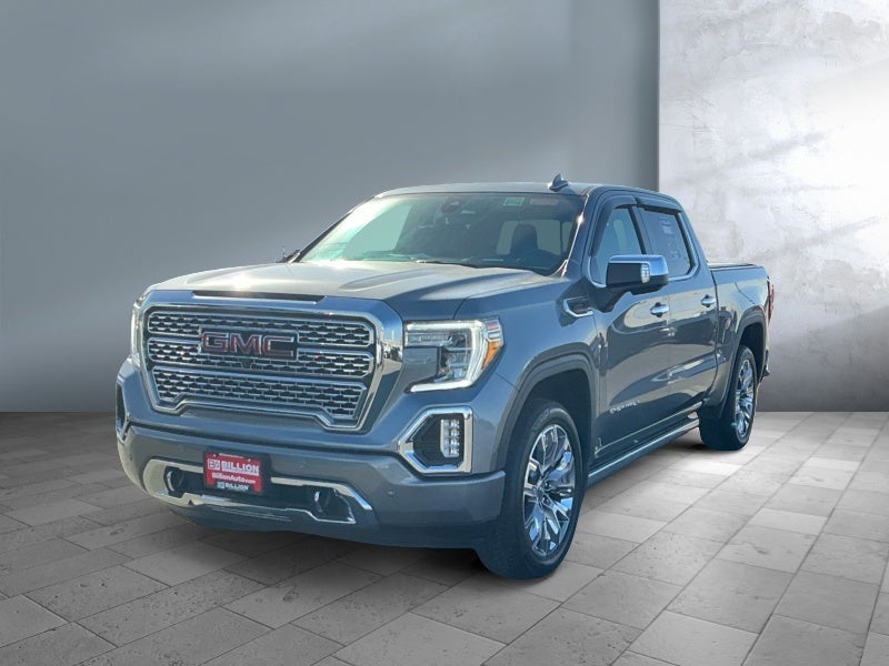 2021 GMC Sierra 1500 Denali in Satin Steel Metallic — front three-quarter view