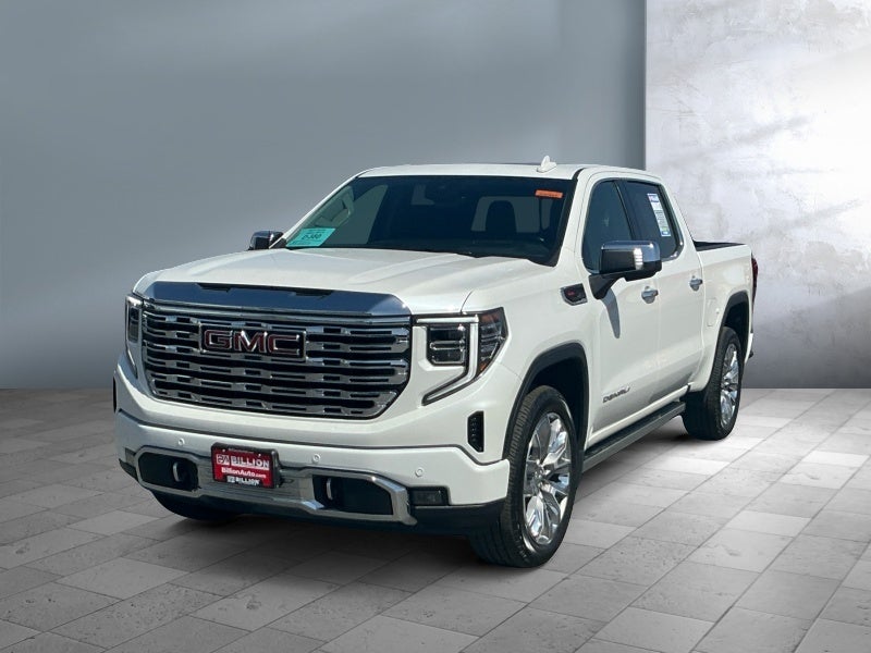 2025 GMC Sierra 1500 Denali in White Frost Tricoat — front three-quarter view