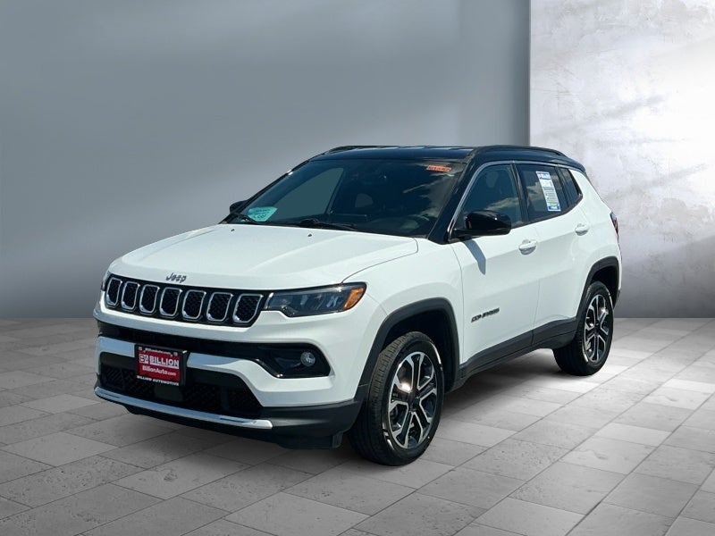 2023 Jeep Compass Limited in White — front three-quarter view