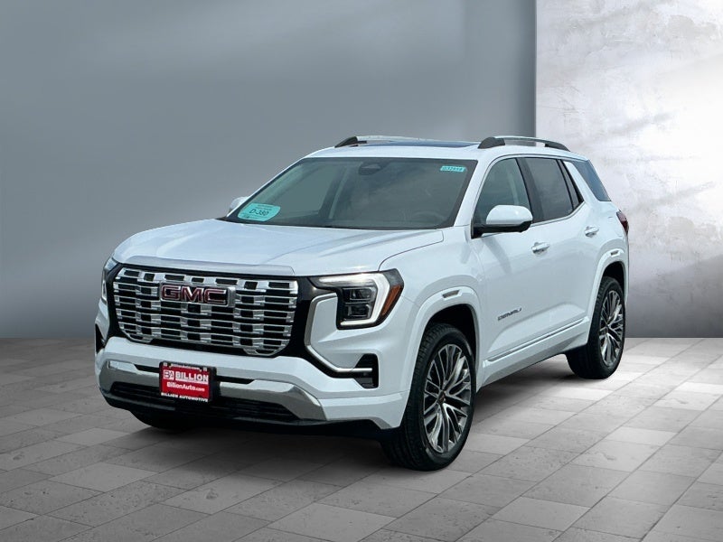 2026 GMC Terrain Denali in Glacier White Tricoat — front three-quarter view