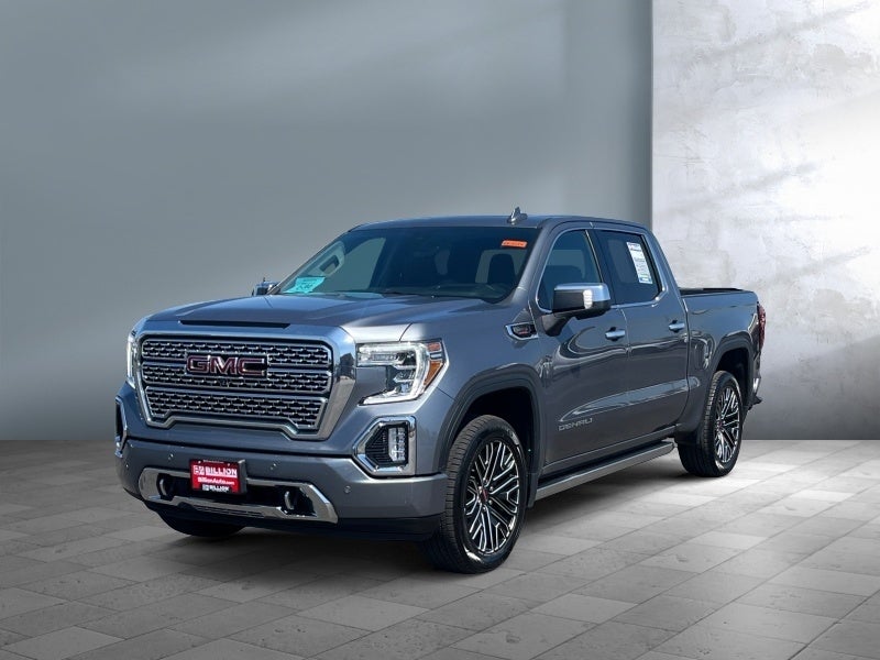 2021 GMC Sierra 1500 Denali in Satin Steel Metallic — front three-quarter view