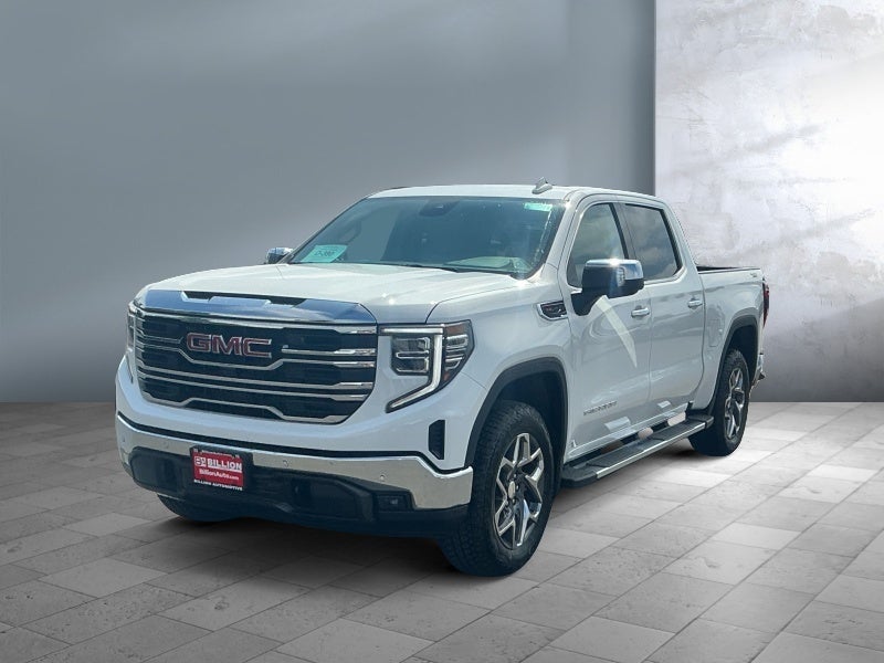 2026 GMC Sierra 1500 SLT in Summit White — front three-quarter view