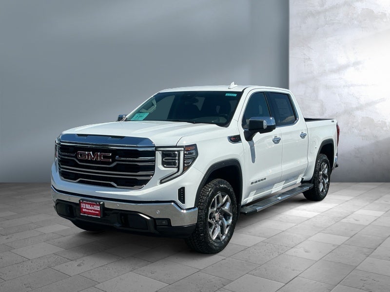 2026 GMC Sierra 1500 SLT in Summit White — front three-quarter view