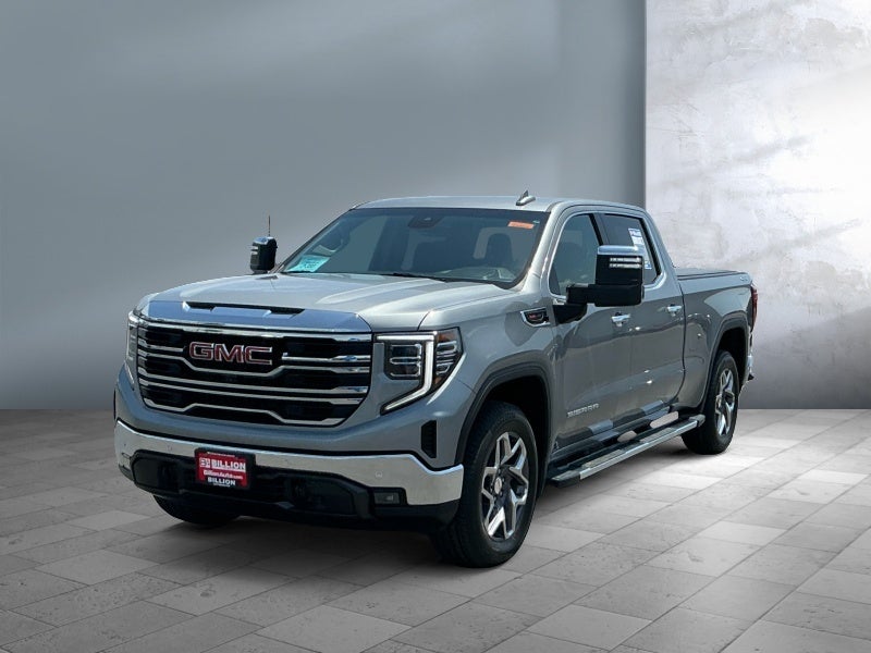 2023 GMC Sierra 1500 SLT in Sterling Metallic — front three-quarter view