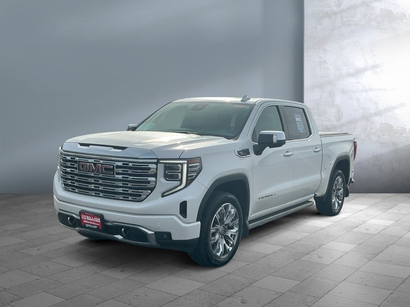 2023 GMC Sierra 1500 Denali in White Frost Tricoat — front three-quarter view