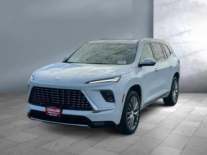 2026 Buick Enclave Avenir in Iridescent White Tricoat — front three-quarter view