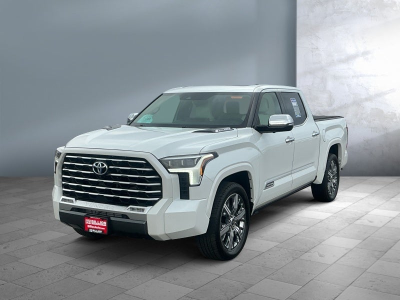 2022 Toyota Tundra 4WD Capstone Hybrid in White — front three-quarter view